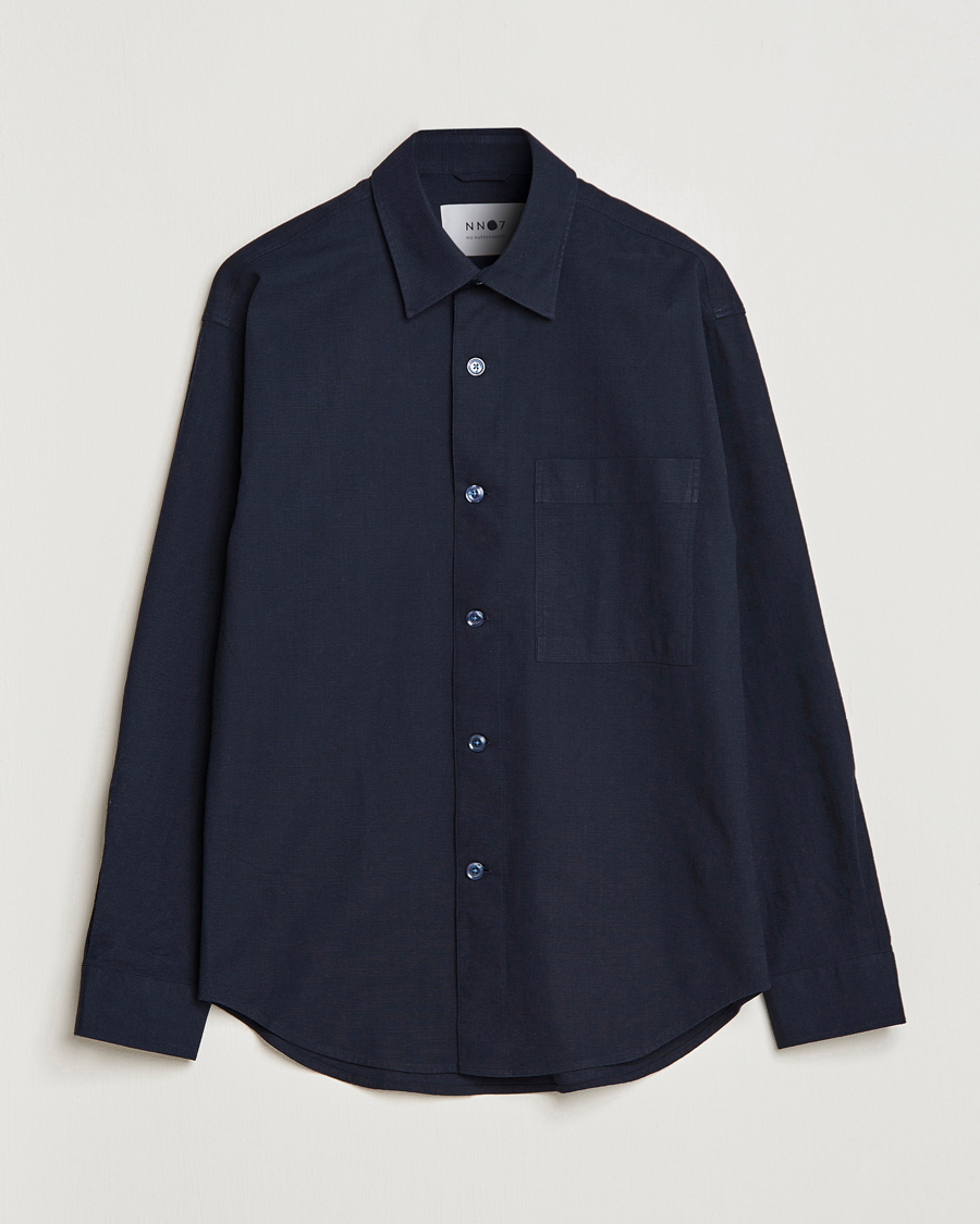 Mies | Kauluspaidat | NN07 | Adwin Cotton Pocket Shirt Navy Blue