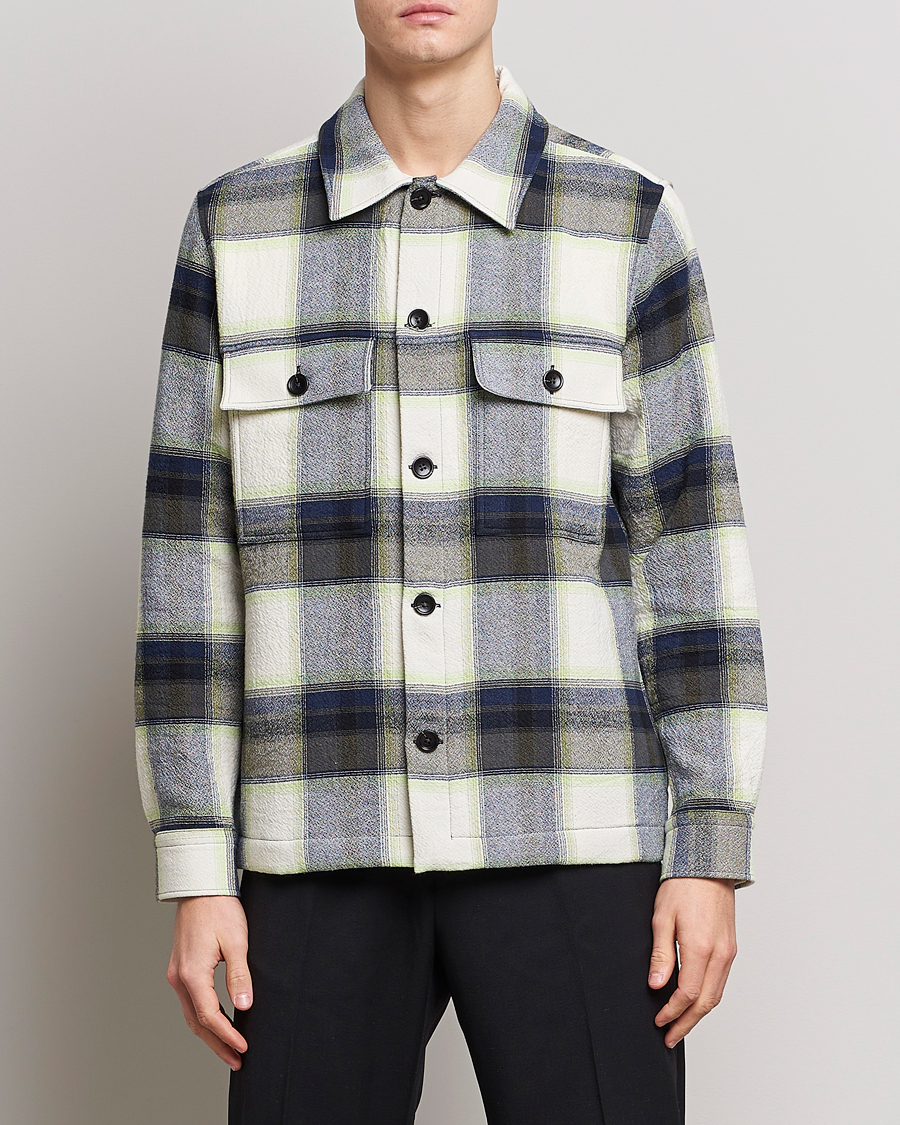 Mies | Kauluspaidat | NN07 | Wilas Checked Pocket Overshirt Blue