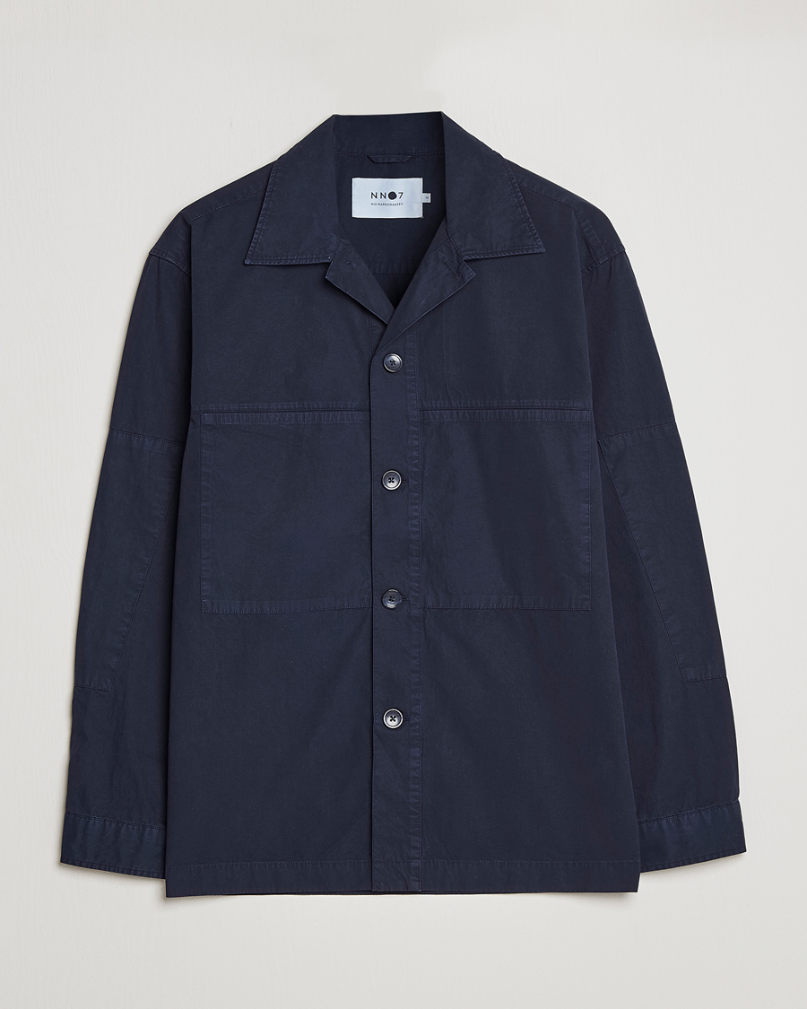 Mies | Kauluspaidat | NN07 | Andre Patch Pocket Overshirt Navy Blue