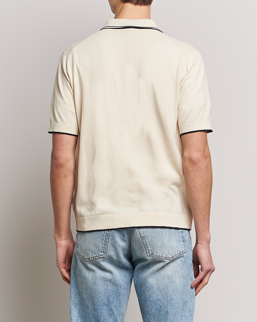 Mies | Kauluspaidat | NN07 | Nolan Knitted Short Sleeve Shirt Ecru