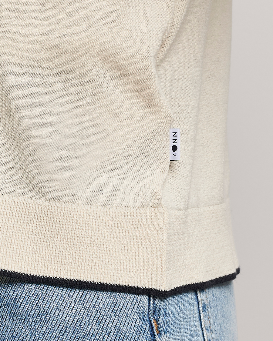 Mies | Kauluspaidat | NN07 | Nolan Knitted Short Sleeve Shirt Ecru