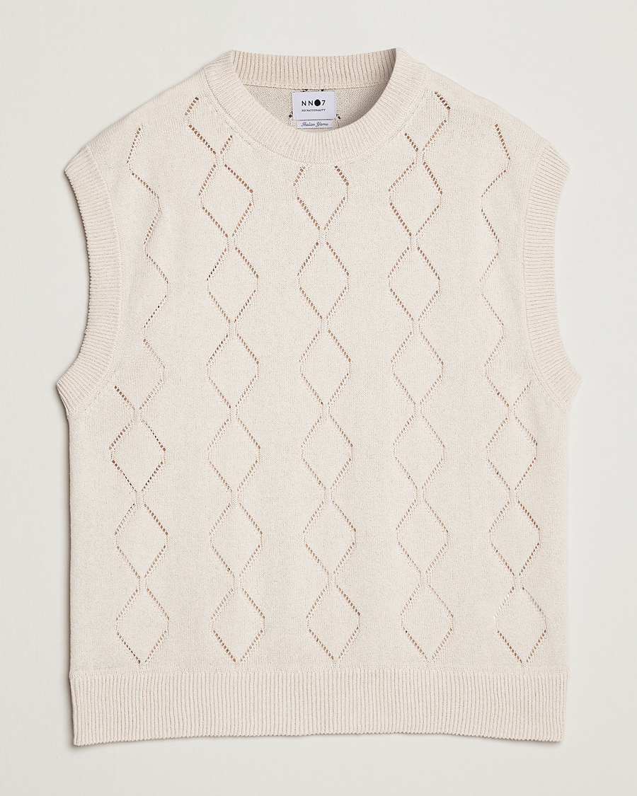 Mies | Puserot | NN07 | Crew Neck Vest Ecru