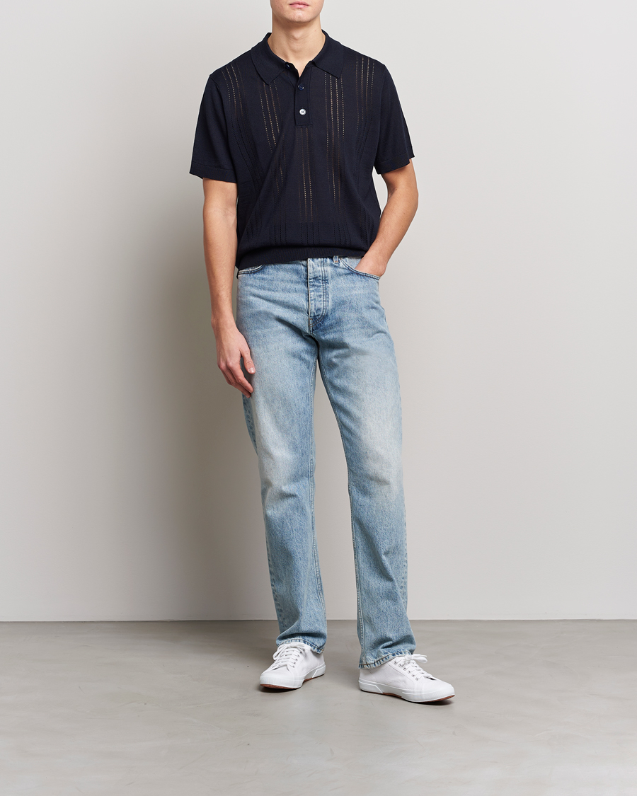 Mies | Pikeet | NN07 | Thor Knitted Polo Navy Blue