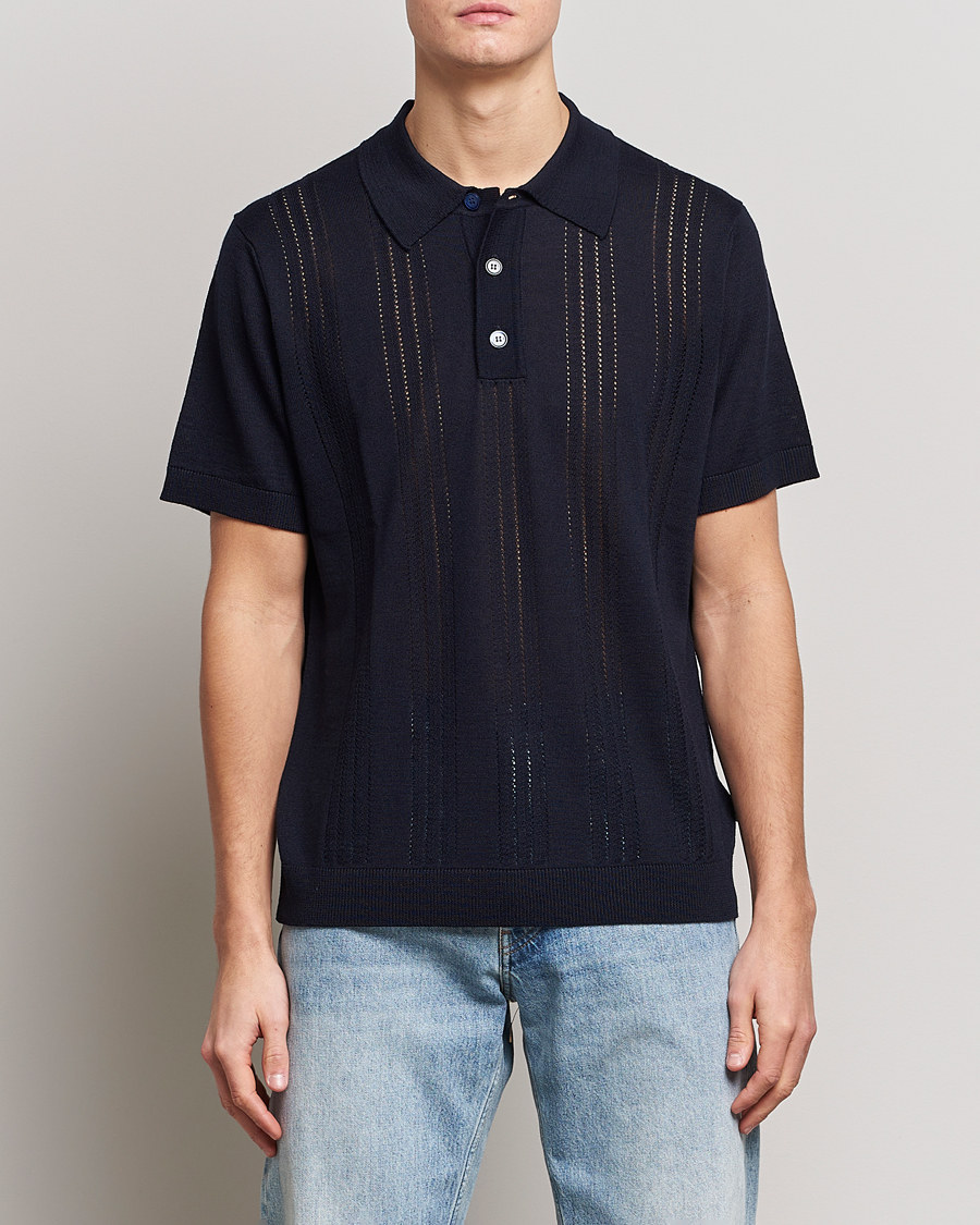 Mies | Pikeet | NN07 | Thor Knitted Polo Navy Blue