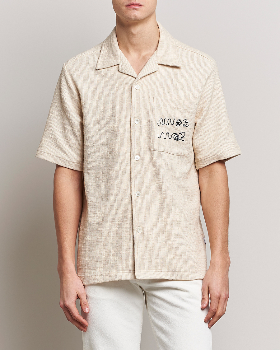 Mies |  | NN07 | Julio Knitted Structured Shirt Ecru