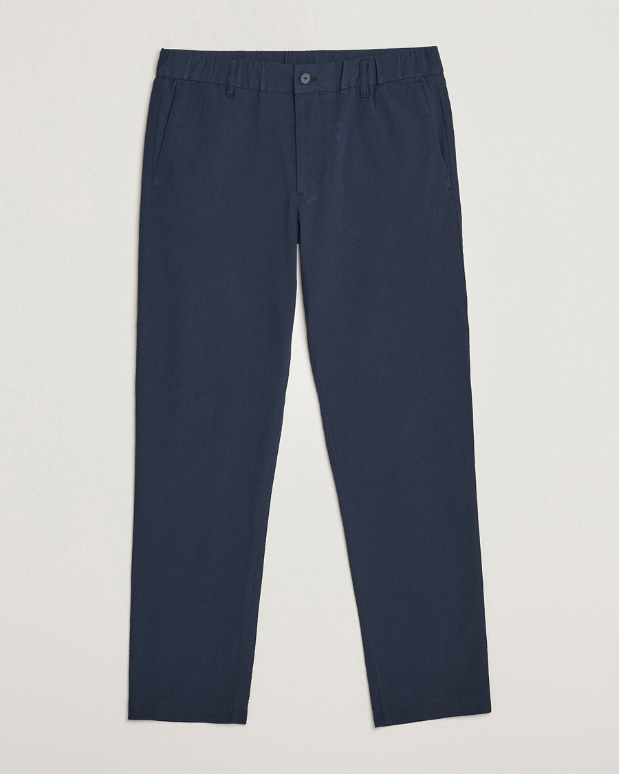 Mies | Housut | NN07 | Theodore Seersucker Pants Navy Blue