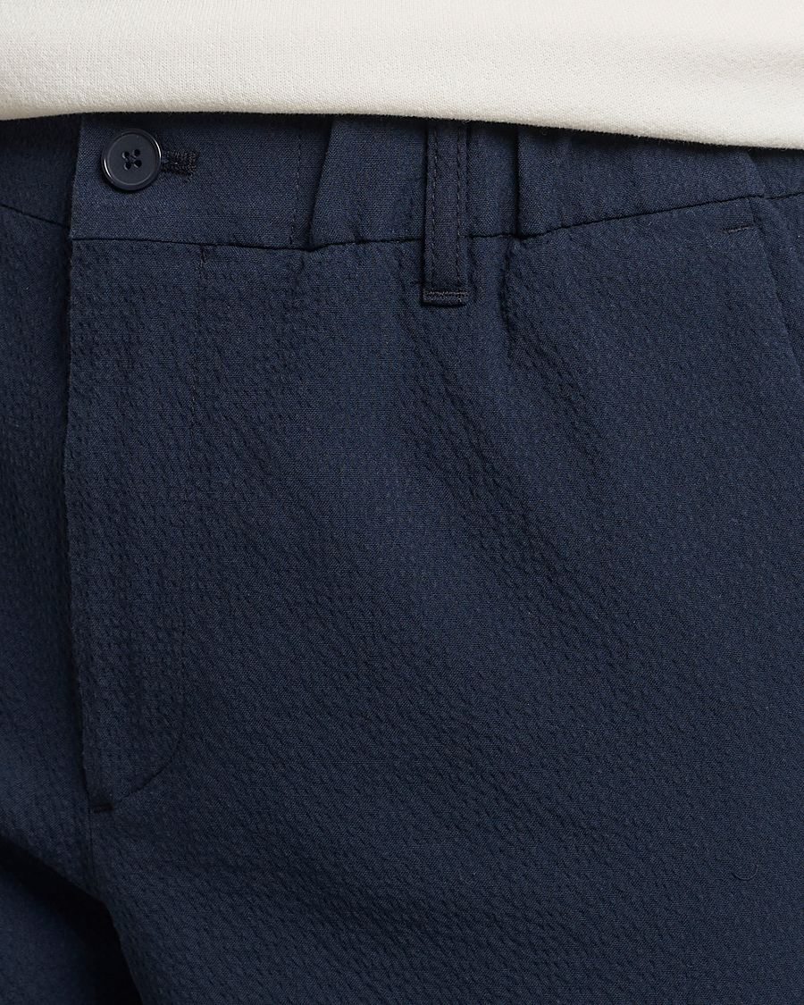Mies | Housut | NN07 | Theodore Seersucker Pants Navy Blue