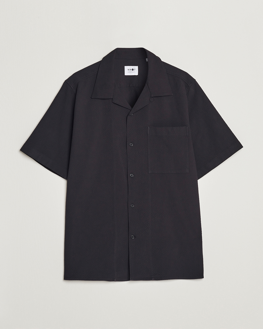 Mies | Kauluspaidat | NN07 | Julio Seersucker Short Sleeve Shirt Black