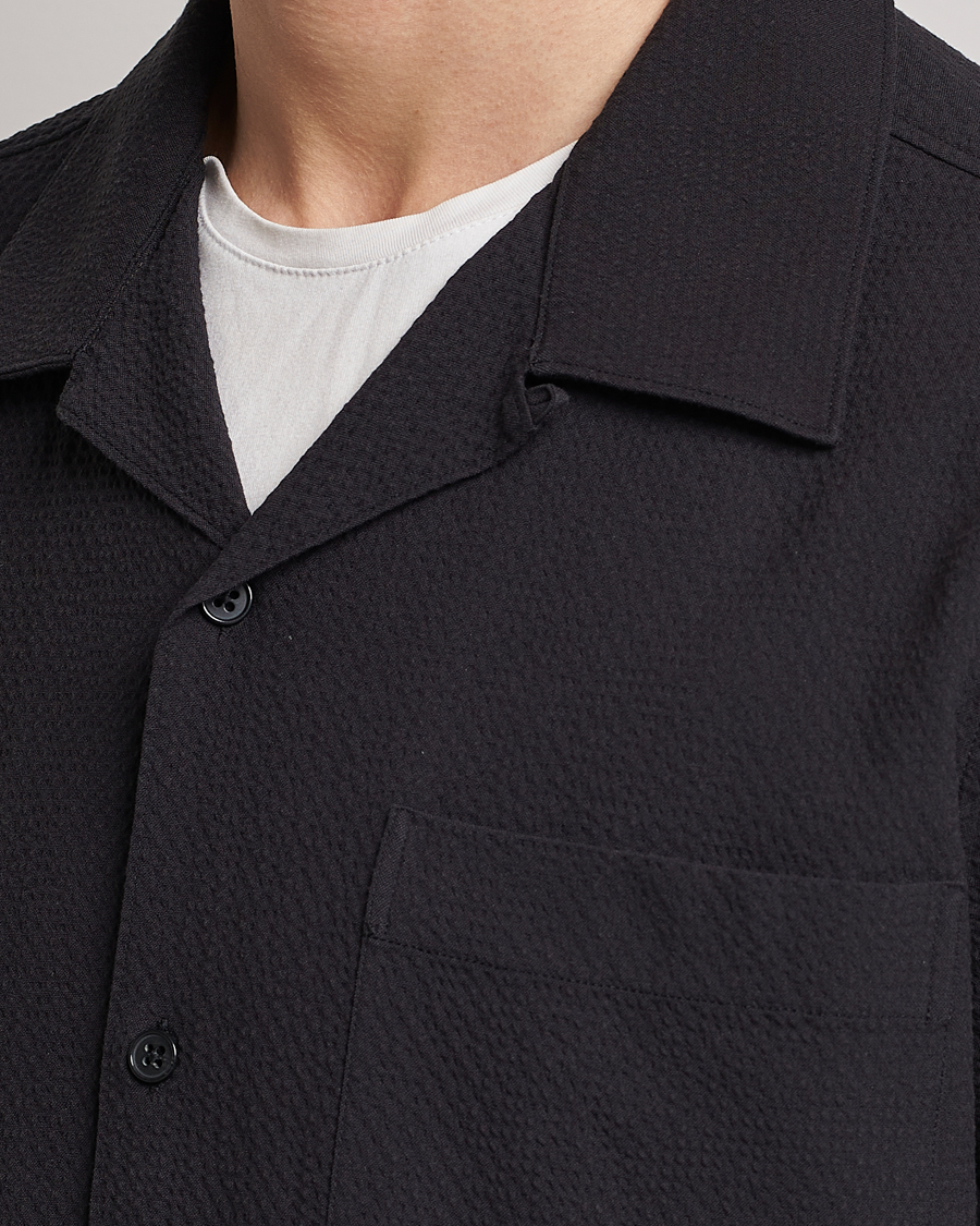 Mies | Kauluspaidat | NN07 | Julio Seersucker Short Sleeve Shirt Black