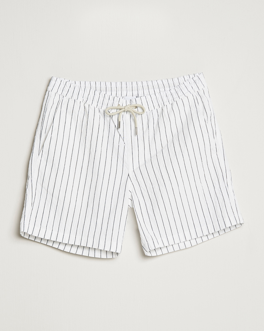 Mies | Shortsit | NN07 | Gregor Creppe Drawstring Shorts Black/White