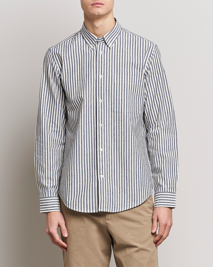Mies |  | NN07 | Arne Creppe Striped Shirt Navy/White