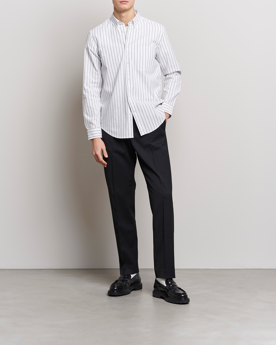 Mies | Kauluspaidat | NN07 | Arne Creppe Striped Shirt Black/White