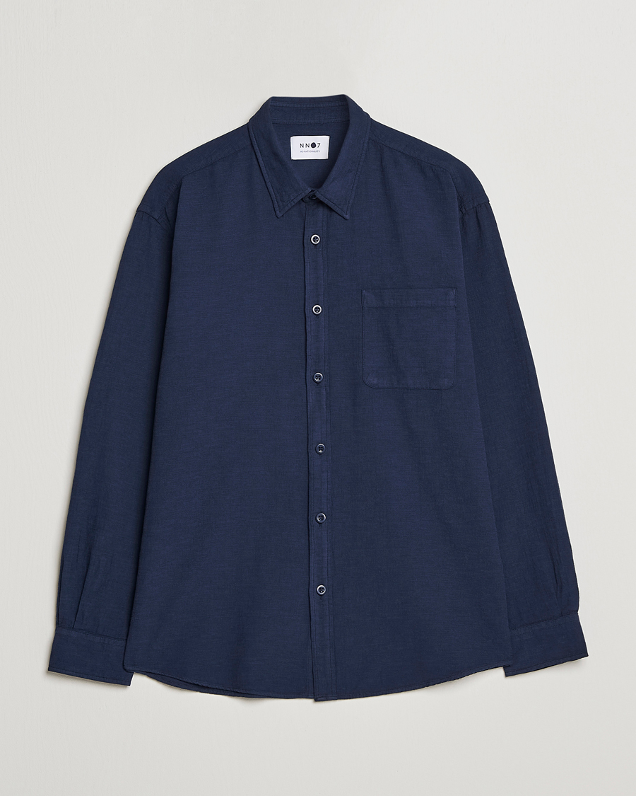 Mies | Kauluspaidat | NN07 | Deon Jacquard Shirt Navy Blue