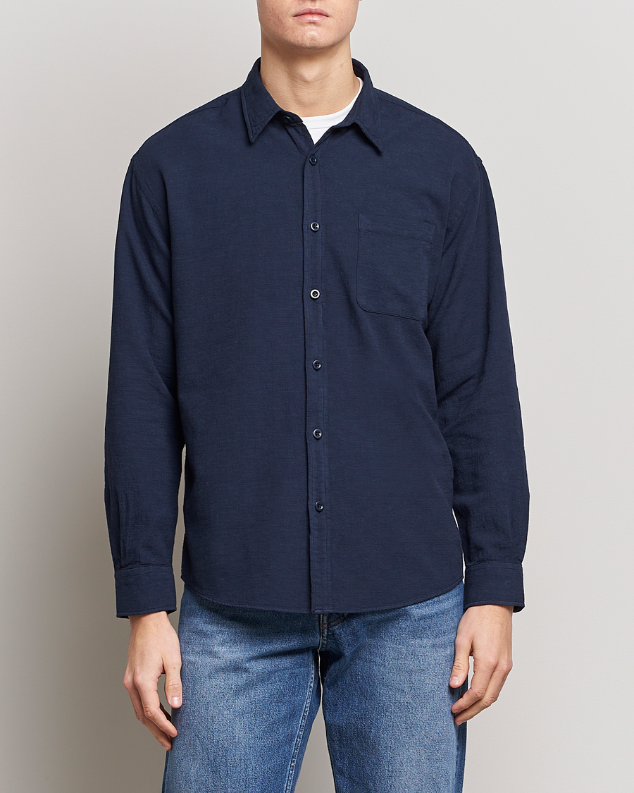 Mies |  | NN07 | Deon Jacquard Shirt Navy Blue