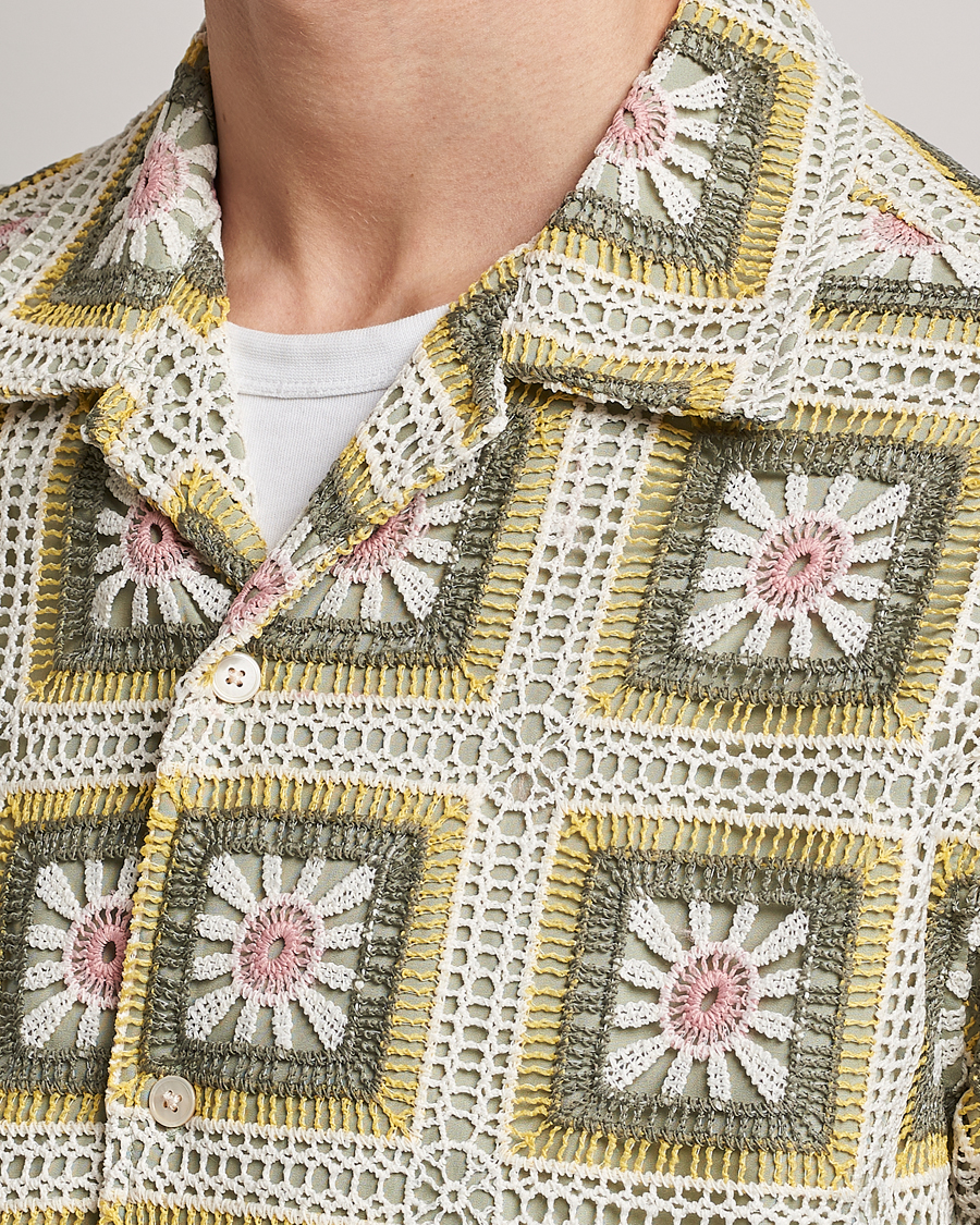 Mies | Kauluspaidat | NN07 | Julio Flower Short Sleeve Shirt Pale Green