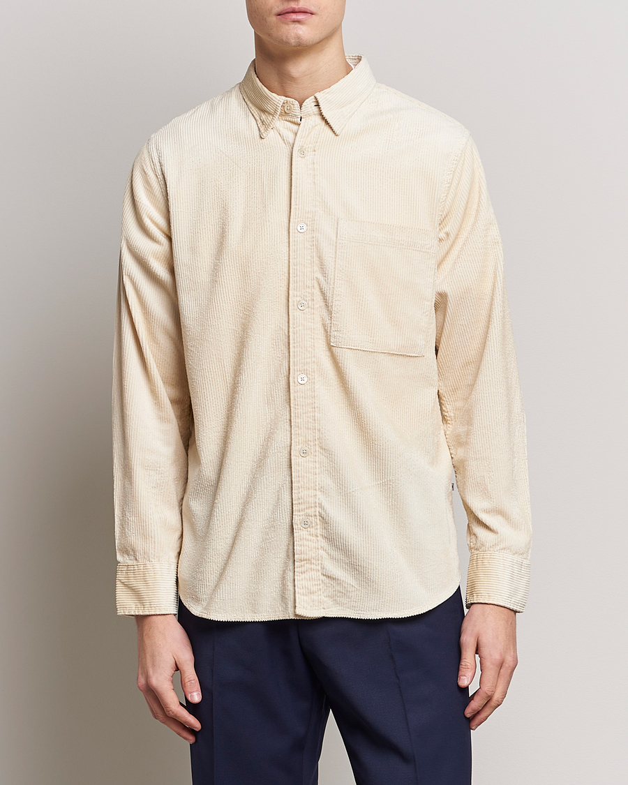 Mies | Kauluspaidat | NN07 | Cohen Tencel Corduroy Shirt Ecru
