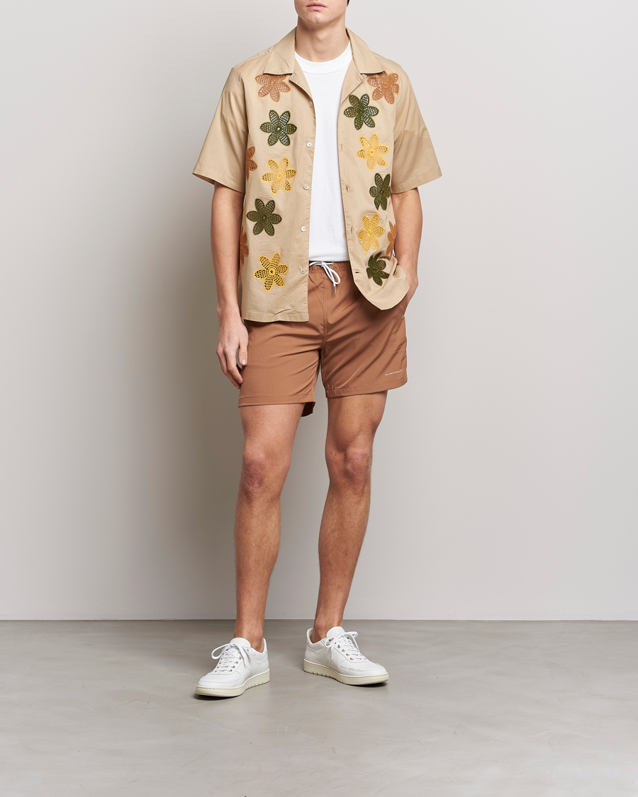 Mies | Kauluspaidat | NN07 | Julio Flower Short Sleeve Shirt Cream