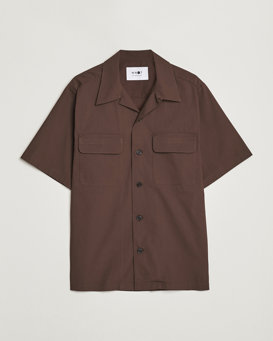 Mies | Kauluspaidat | NN07 | Daniel Pocket Resort Collar Shirt Brown