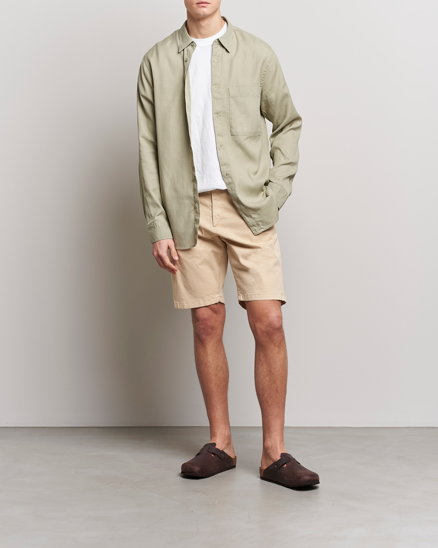 Mies | Kauluspaidat | NN07 | Cohen Summer Cord Shirt Pale Green