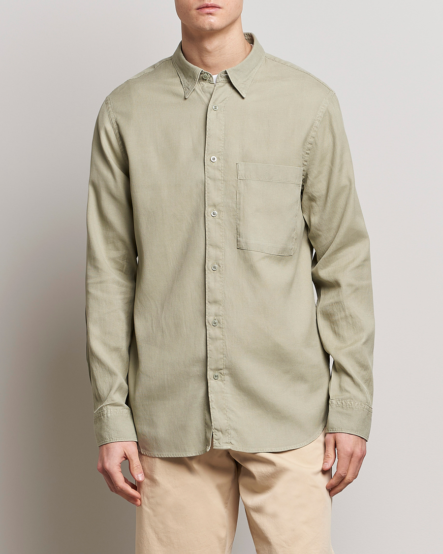 Mies | Kauluspaidat | NN07 | Cohen Summer Cord Shirt Pale Green