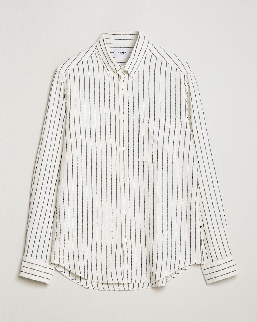 Mies | Kauluspaidat | NN07 | Arne Linen Striped Shirt Navy/White