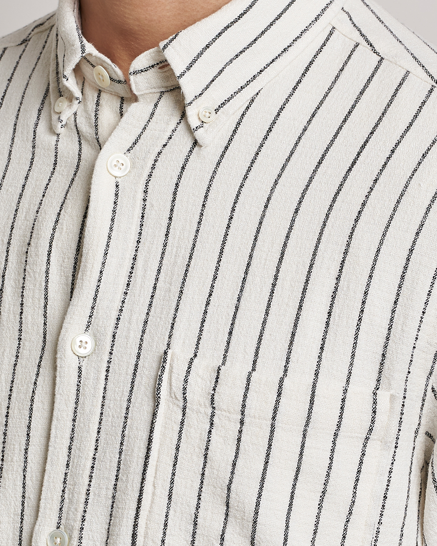 Mies | Kauluspaidat | NN07 | Arne Linen Striped Shirt Navy/White