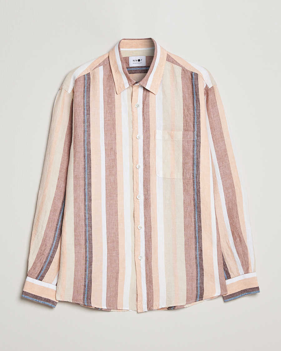 Mies | Kauluspaidat | NN07 | Deon Linen Striped Shirt Multi