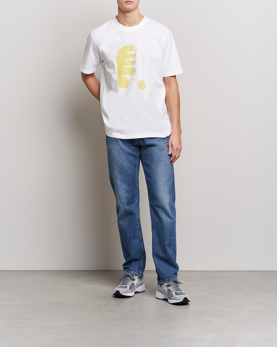 Mies | T-paidat | NN07 | Adam Printed Crew Neck T-Shirt White