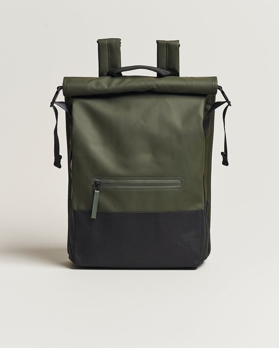 Mies | RAINS Trail Rolltop Backpack Green | RAINS | Trail Rolltop Backpack Green