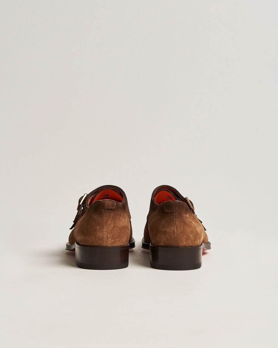Mies | Santoni Double Monk Shoe Brown Suede | Santoni | Double Monk Shoe Brown Suede