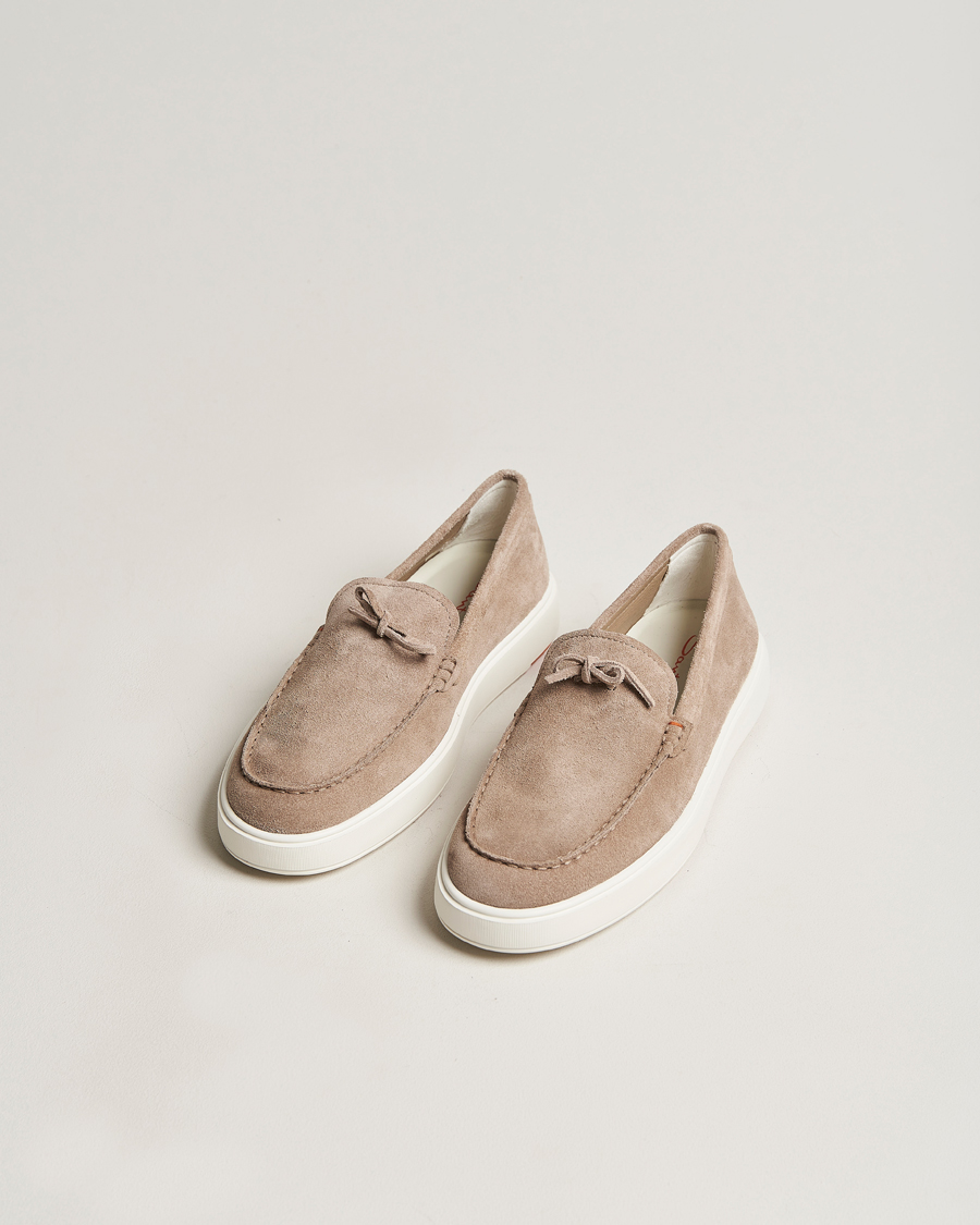 Mies | Santoni Lacetto Slip On Beige Suede | Santoni | Lacetto Slip On Beige Suede