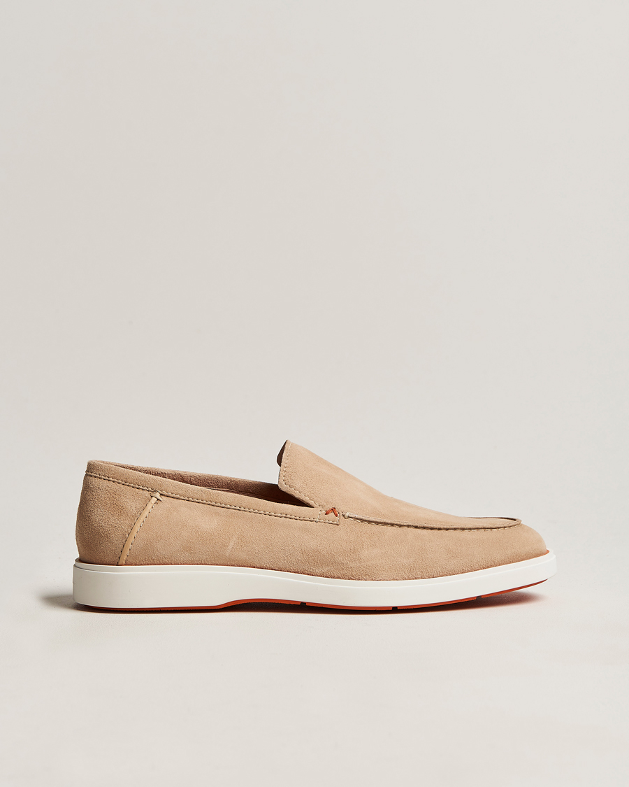Mies | Santoni Summer Loafer Beige Suede | Santoni | Summer Loafer Beige Suede