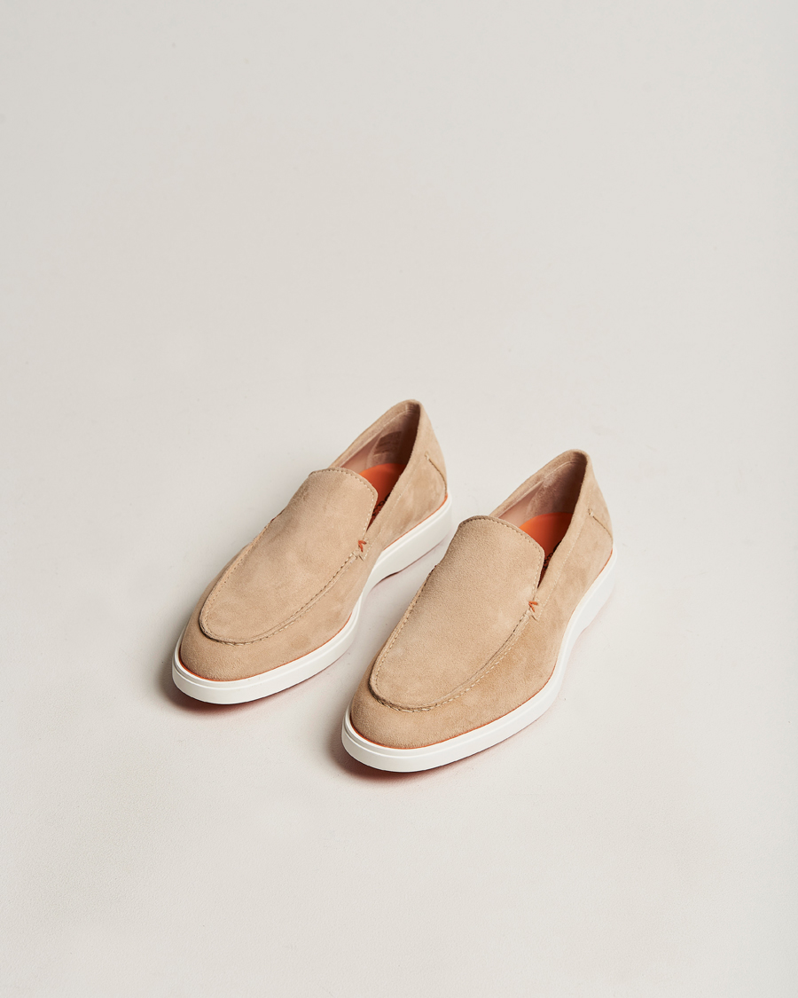 Mies | Santoni Summer Loafer Beige Suede | Santoni | Summer Loafer Beige Suede