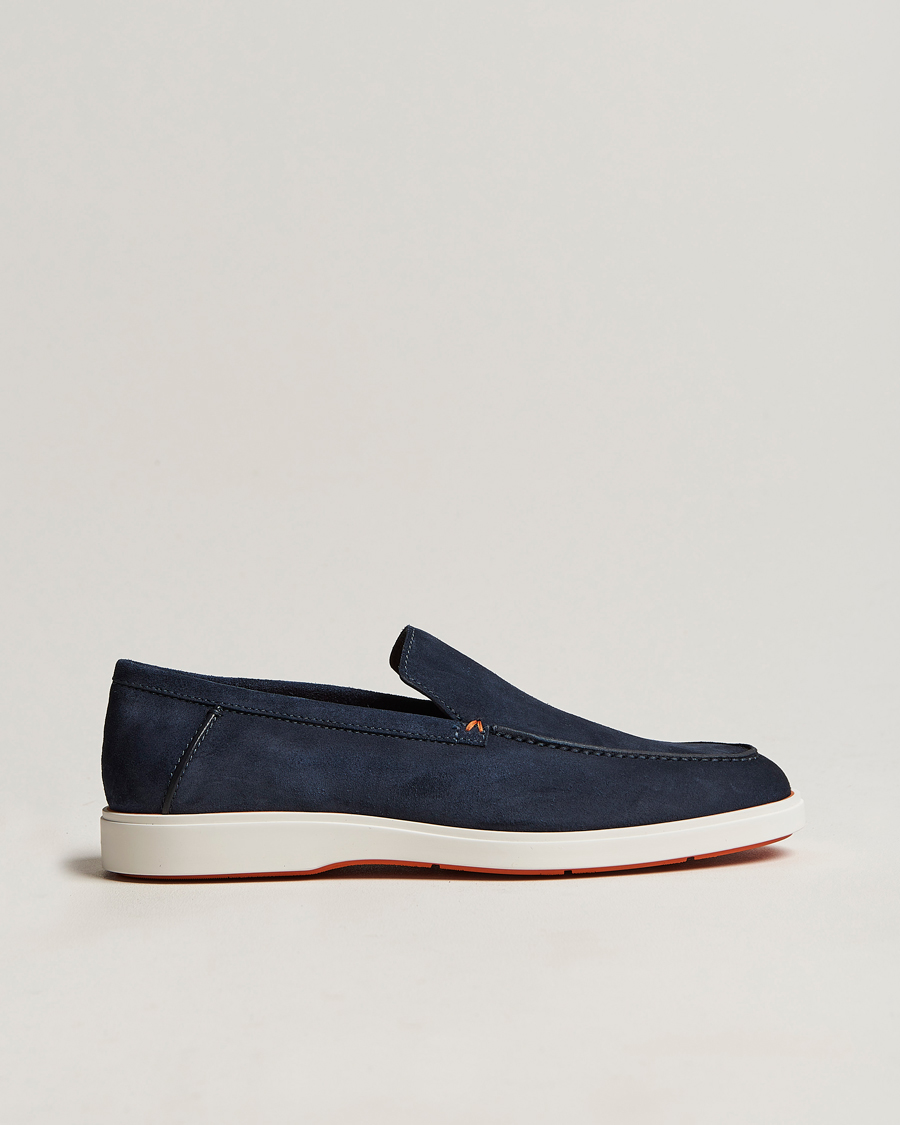 Mies | Santoni Summer Loafer Navy Suede | Santoni | Summer Loafer Navy Suede