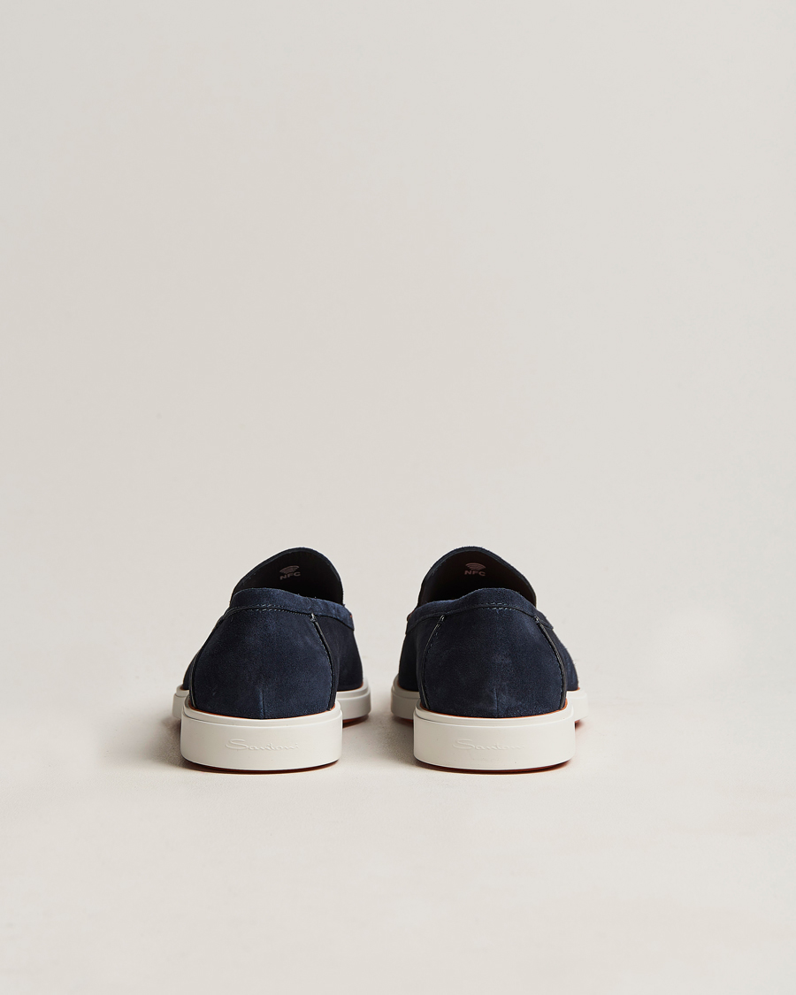 Mies | Santoni Summer Loafer Navy Suede | Santoni | Summer Loafer Navy Suede