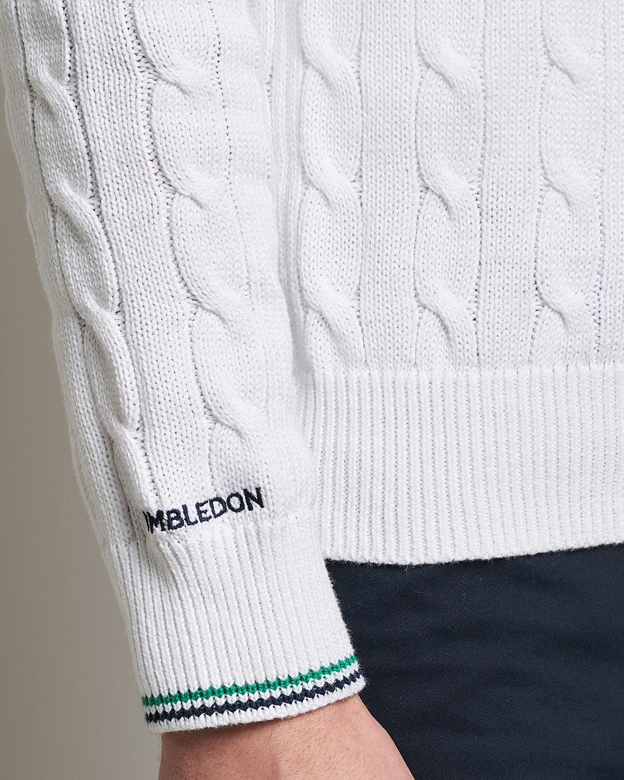 Mies | Puserot | Polo Ralph Lauren | Cotton Cable Knitted Polo Ceramic White