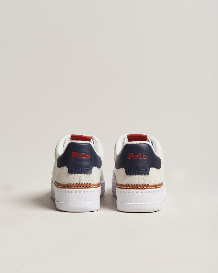 Mies | Polo Ralph Lauren Masters Court Suede Sneaker White/Navy/Red | Polo Ralph Lauren | Masters Court Suede Sneaker White/Navy/Red