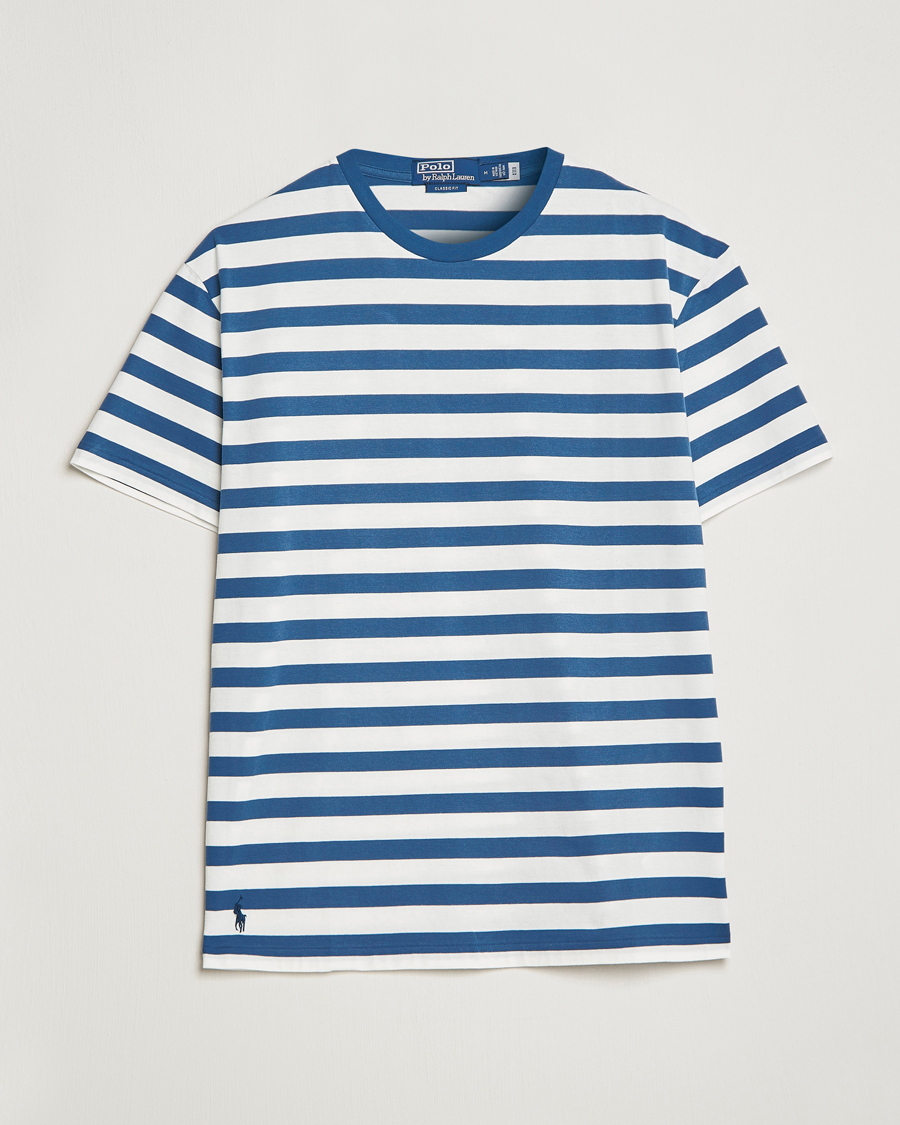 Mies | T-paidat | Polo Ralph Lauren | Brushed Spa Jersey Striped Crew Neck T-Shirt White/Blue
