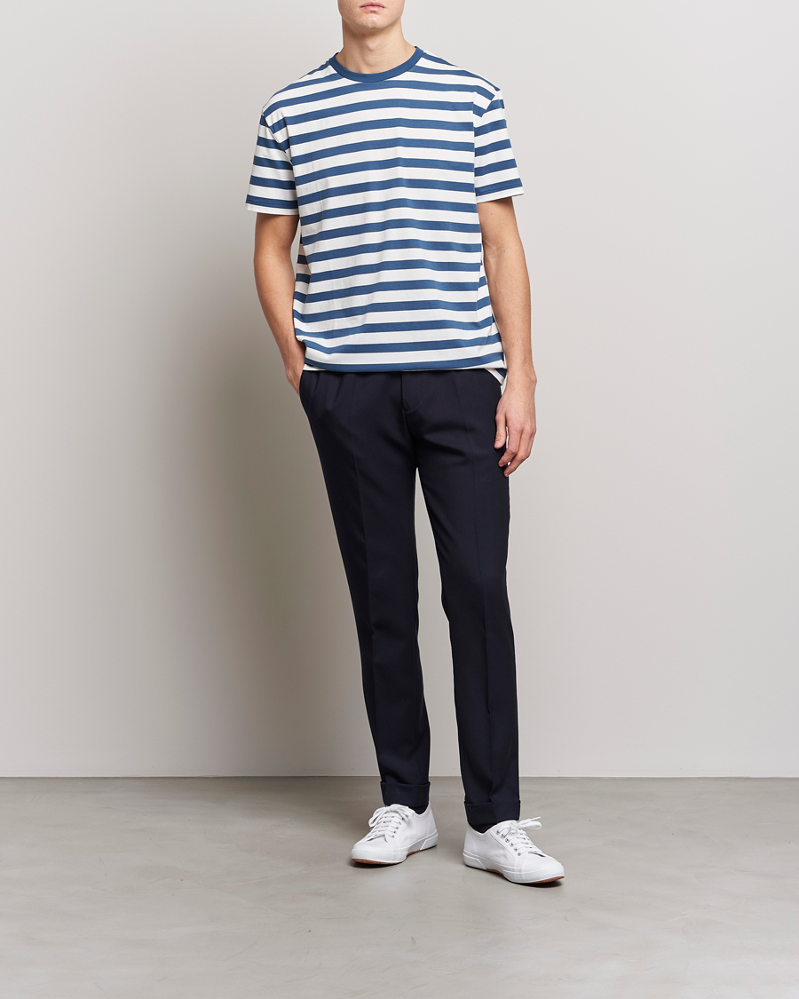 Mies | T-paidat | Polo Ralph Lauren | Brushed Spa Jersey Striped Crew Neck T-Shirt White/Blue