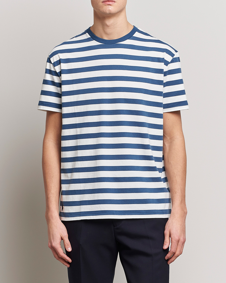 Mies | T-paidat | Polo Ralph Lauren | Brushed Spa Jersey Striped Crew Neck T-Shirt White/Blue