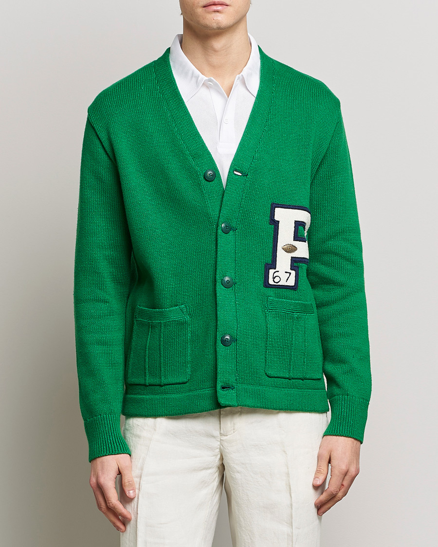 Mies | Vaatteet | Polo Ralph Lauren | Cotton Knitted Varsity Cardigan New Forest