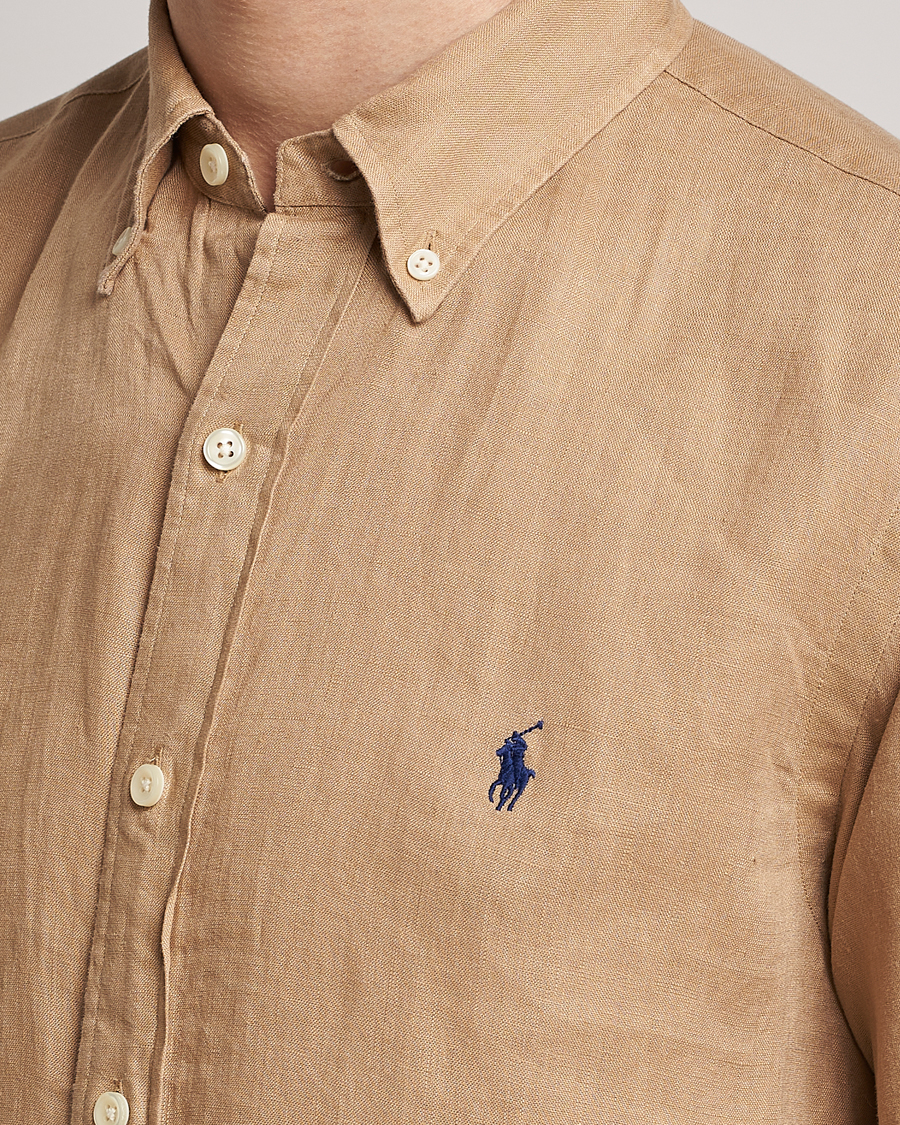 Mies | Kauluspaidat | Polo Ralph Lauren | Custom Fit Linen Button Down Vintage Khaki