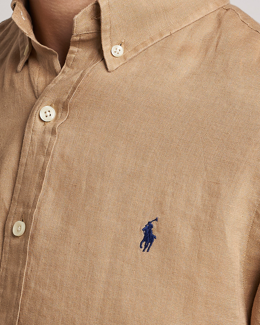 Mies | Kauluspaidat | Polo Ralph Lauren | Slim Fit Linen Button Down Shirt Vintage Khaki
