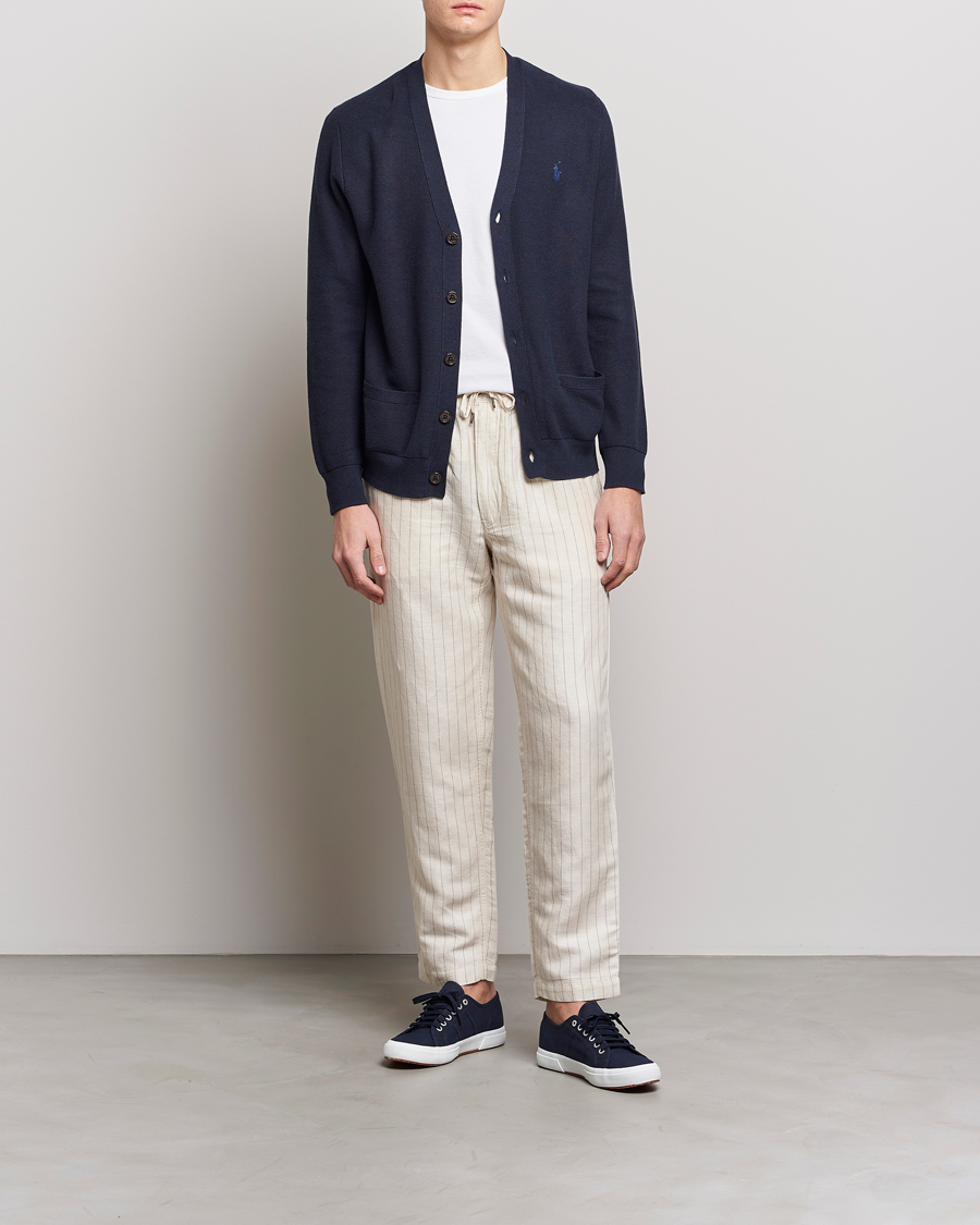 Mies | Housut | Polo Ralph Lauren | Prepster Linen/Tencel Pinstripe Trousers Andover Cream