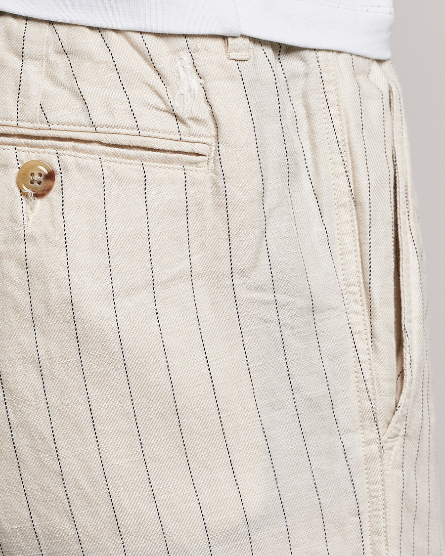 Mies | Housut | Polo Ralph Lauren | Prepster Linen/Tencel Pinstripe Trousers Andover Cream