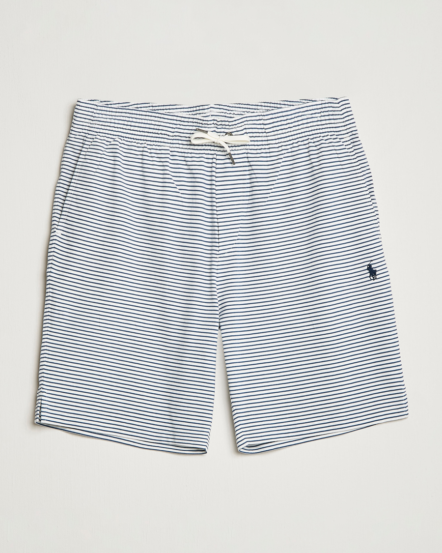 Mies | Shortsit | Polo Ralph Lauren | Brused Spa Jersey Striped Sweatshorts White/Blue