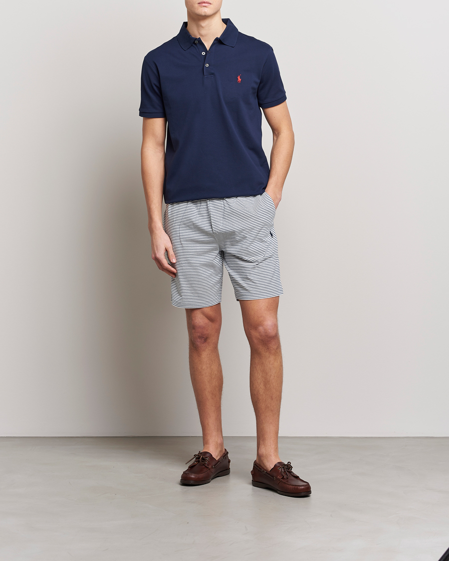 Mies | Shortsit | Polo Ralph Lauren | Brused Spa Jersey Striped Sweatshorts White/Blue
