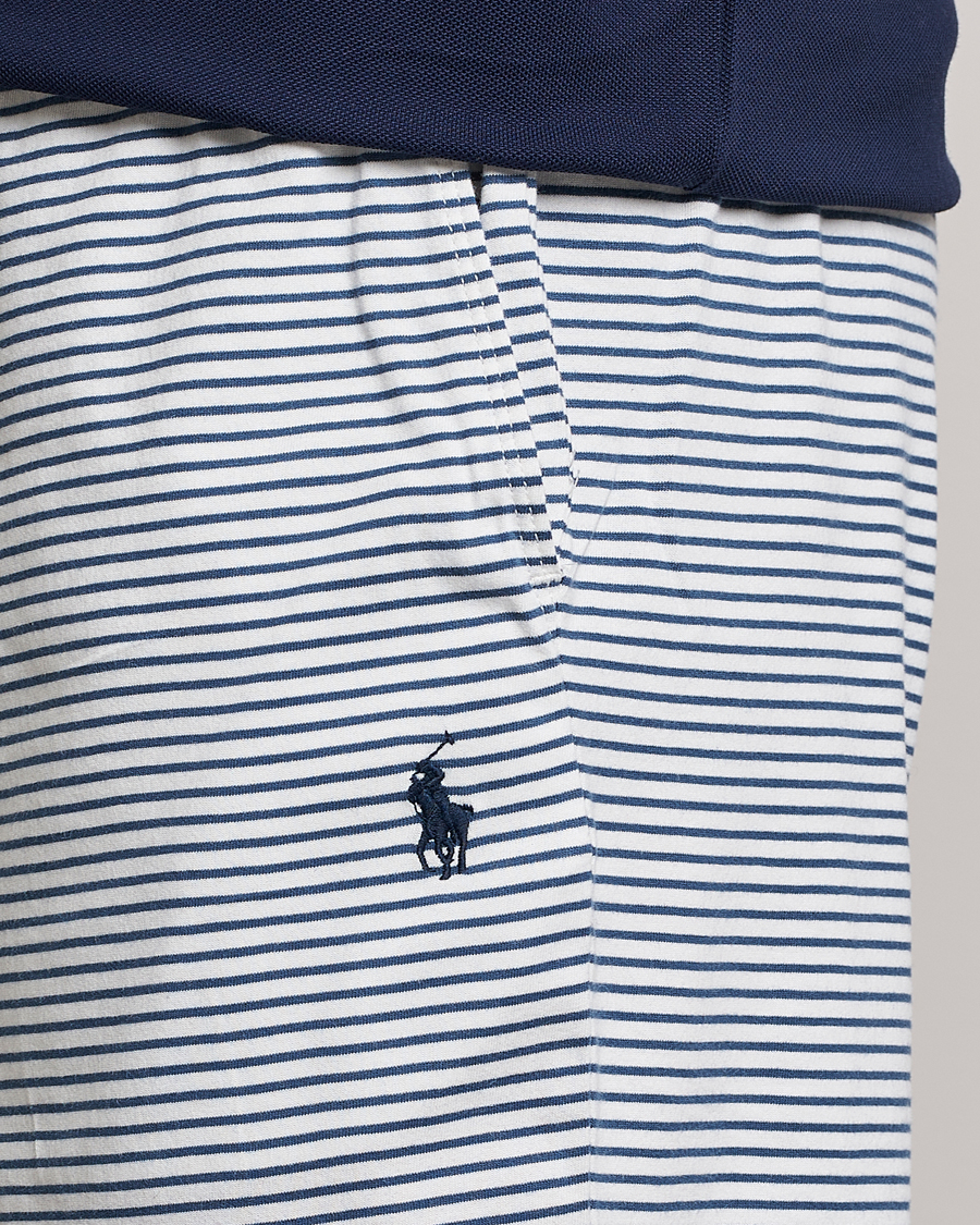 Mies | Shortsit | Polo Ralph Lauren | Brused Spa Jersey Striped Sweatshorts White/Blue