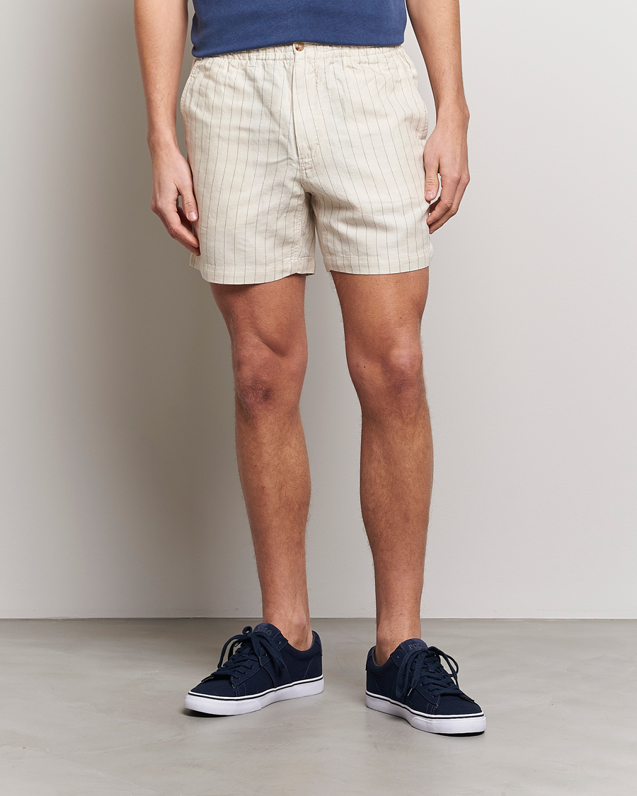 Mies |  | Polo Ralph Lauren | Prepster Linen/Tencel Pinstripe Shorts Andover Cream