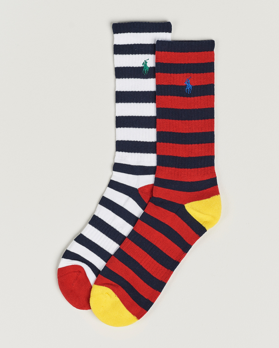 Mies | Alusvaatteet | Polo Ralph Lauren | Striped 2-Pack Sock Red/Navy